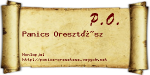 Panics Oresztész névjegykártya